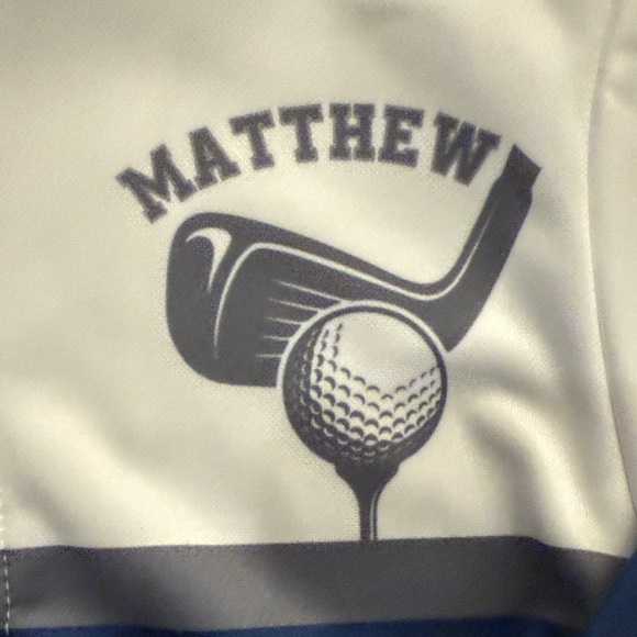 Blue and White Quarter-Zip Golf Pullover - Picture 6 of 6